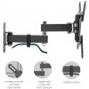 Кронштейн для телевизора Kromax CORBEL-5 черный 15"-42" макс.25кг настенный поворот и наклон
