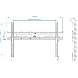 Кронштейн для телевизора Kromax FLAT-1 черный 32"-90" макс.65кг настенный фиксированный