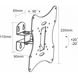 Кронштейн для телевизора Arm Media LCD-201 черный 17"-42" макс.30кг настенный поворот и наклон