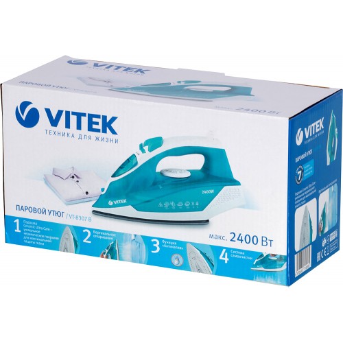 Утюг Vitek 8307-VT-01 2400Вт бирюзовый/белый