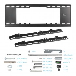 Кронштейн для телевизора Kromax IDEAL-102 черный 32"-90" макс.40кг настенный наклон