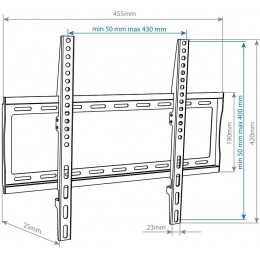 Кронштейн для телевизора Arm Media STEEL-3 new черный 22"-65" макс.50кг настенный фиксированный