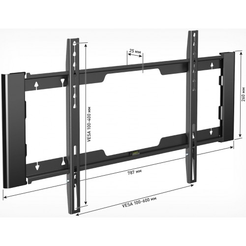 Кронштейн для телевизора Holder LCD-F6910-B черный 32"-70" макс.45кг настенный фиксированный