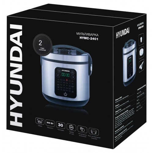 Мультиварка Hyundai HYMC-2401 5л 900Вт серебристый/черный