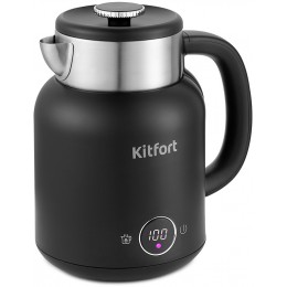 Чайник электрический Kitfort КТ-6196-1 1.5л. 2200Вт черный/серебристый корпус: пластик/металл