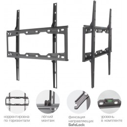 Кронштейн для телевизора Kromax ELEMENT-3 черный 22"-65" макс.50кг настенный фиксированный