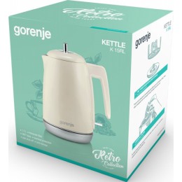 Чайник электрический Gorenje K15RL 1.7л. 2200Вт бежевый корпус: металл/пластик