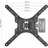 Кронштейн для телевизора Onkron M2 черный 26-65, макс. 35 кг, настенный, поворотный и наклонный