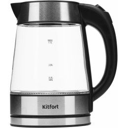 Чайник электрический Kitfort KT-6118 1.7л. 2200Вт серебристый корпус: стекло (КТ-6118)