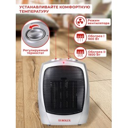 Тепловентилятор Eurolux ТВК-EU-1 1800Вт серый