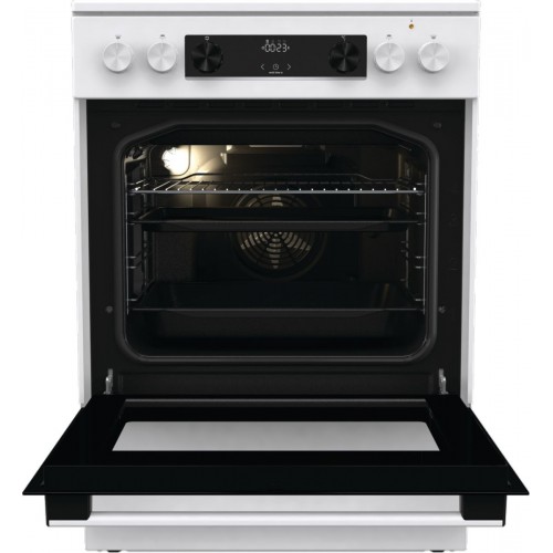 Плита Электрическая Gorenje GEC6C40WD белый стеклокерамика (без крышки)