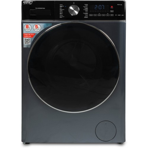 Стиральная машина Kraft TCH-HDD8597SDB класс: B загр.фронтальная макс.:8кг (с сушкой) серый инвертор