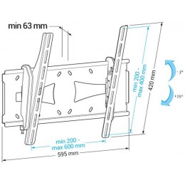 Кронштейн для телевизора Holder PTS-4006 черный 32"-60" макс.40кг настенный наклон