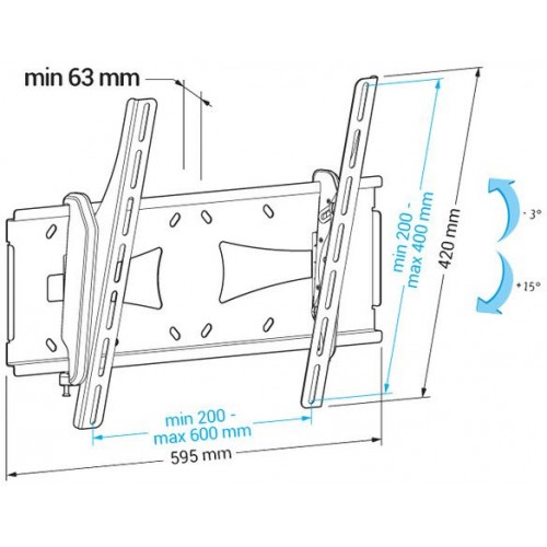 Кронштейн для телевизора Holder PTS-4006 черный 32"-60" макс.40кг настенный наклон