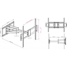 Кронштейн для телевизора Kromax ATLANTIS-75 черный 40"-90" макс.101кг настенный поворотно-выдвижной и наклонный