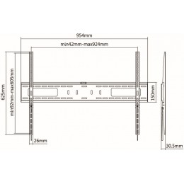 Кронштейн для телевизора Ultramounts UM815F черный 60"-100" макс.75кг настенный фиксированный