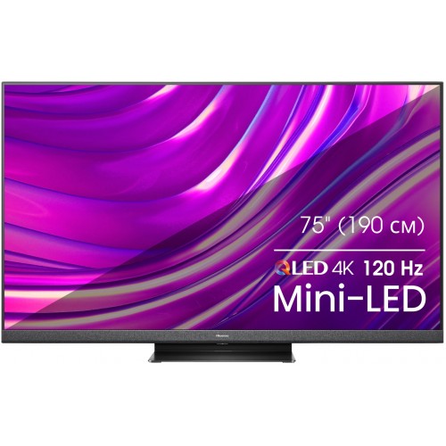 Телевизор QLED Hisense 75" 75U8HQ черный 4K Ultra HD 120Hz DVB-T DVB-T2 DVB-C DVB-S DVB-S2 USB WiFi Smart TV