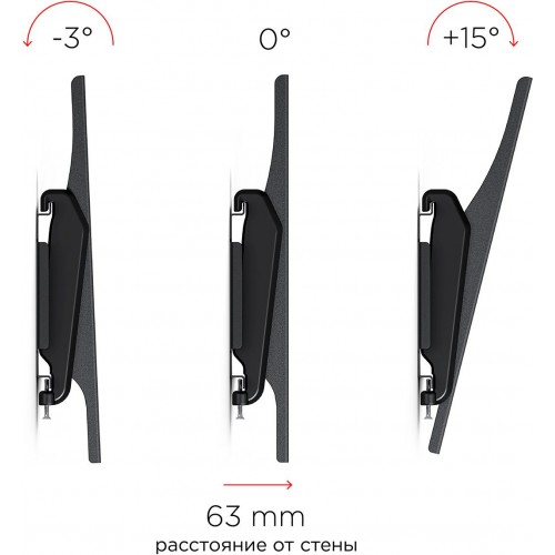 Кронштейн для телевизора Holder LCDS-5071 темный металлик 37"-55" макс.45кг настенный наклон
