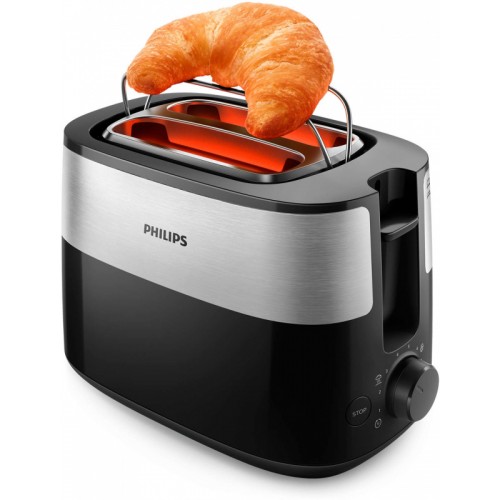 Тостер Philips HD2516 830Вт черный/стальной
