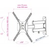Кронштейн для телевизора Kromax OPTIMA-404 черный 15"-55" макс.35кг настенный поворотно-выдвижной и наклонный