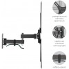 Кронштейн для телевизора Kromax CORBEL-7 черный 22"-65" макс.30кг настенный поворот и наклон