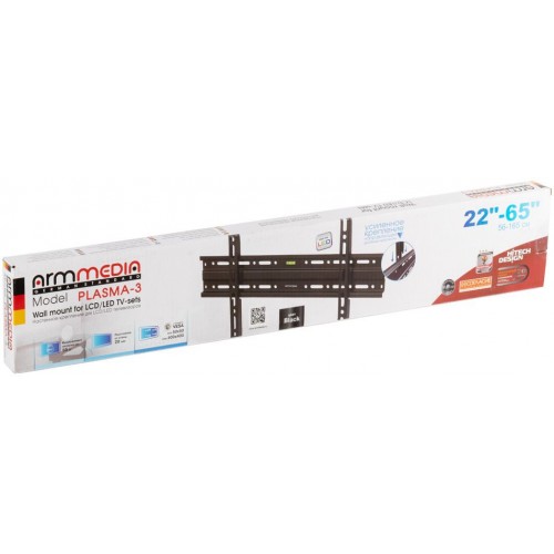 Кронштейн для телевизора Arm Media PLASMA-3 new черный 22"-65" макс.55кг настенный фиксированный