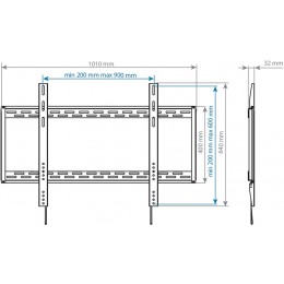 Кронштейн для телевизора Arm Media PT-100 черный 55"-100" макс.80кг настенный фиксированный