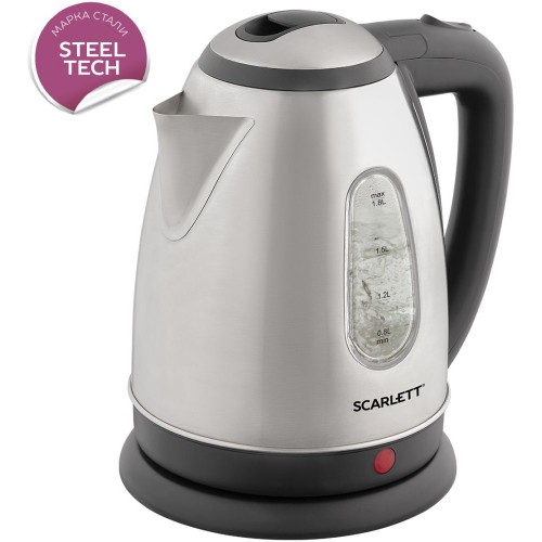 Чайник электрический Scarlett SC-EK21S88 1.8л. 2200Вт черный/серебристый корпус: металл