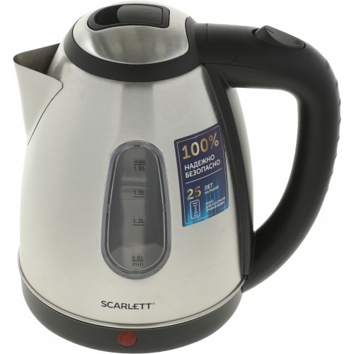 Чайник электрический Scarlett SC-EK21S88 1.8л. 2200Вт черный/серебристый корпус: металл