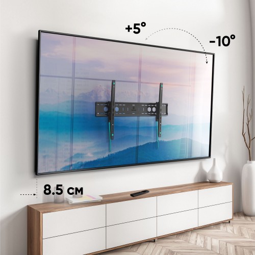 Кронштейн для телевизора Onkron UT12 черный 60-110 (макс. 120 кг) - настенный наклонный крепеж