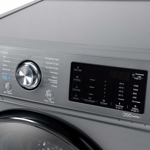 Стиральная машина Бирюса WM-SL1014/15 M класс: A+++ загр.фронтальная макс.:10кг серебристый инвертор
