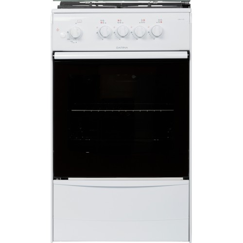 Плита Газовая Darina 1B1 GM 441 008 W белый/черный (стеклянная крышка) реш.чугун