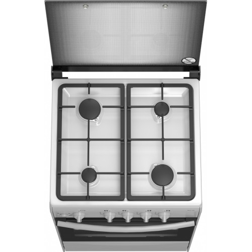 Плита Газовая Darina 1B1 GM 441 008 W белый/черный (стеклянная крышка) реш.чугун