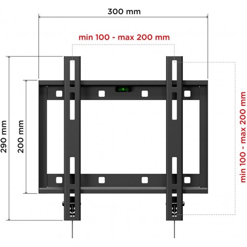Кронштейн для телевизора Holder LCD-F2608 черный 19"-50" макс.40кг настенный фиксированный