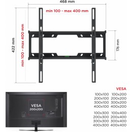 Кронштейн для телевизора Holder T4624-B черный 32"-55" макс.40кг настенный наклон