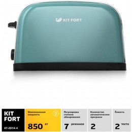 Тостер Kitfort КТ-2014-4 850Вт голубой