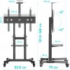 Стойка для телевизора Onkron TS1891 черный - мобильная напольная стойка для ТВ 50-90 до 100 кг