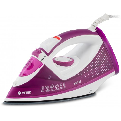 Утюг Vitek VT-8346 2400Вт белый/фиолетовый