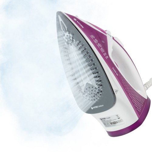 Утюг Vitek VT-8346 2400Вт белый/фиолетовый