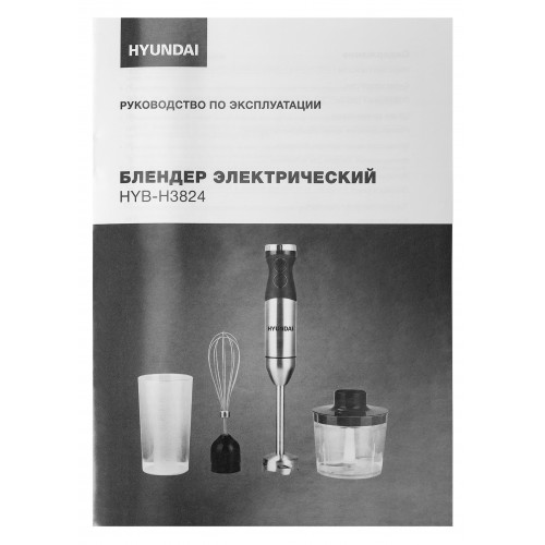 Блендер погружной Hyundai HYB-H3824 800Вт серебристый/черный