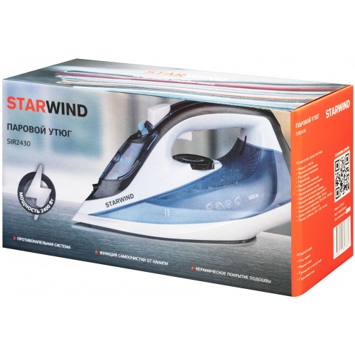 Утюг Starwind SIR2430 2400Вт голубой/белый