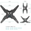 Кронштейн для телевизора Kromax OPTIMA-414 черный 20"-55" макс.30кг настенный поворотно-выдвижной и наклонный
