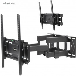 Кронштейн для телевизора Kromax PIXIS-L-2 черный 22"-65" макс.50кг настенный поворот и наклон