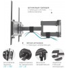 Кронштейн для телевизора Kromax PIXIS-L-2 черный 22"-65" макс.50кг настенный поворот и наклон