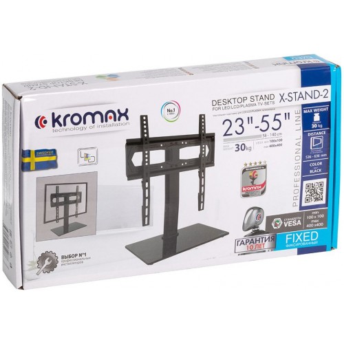 Стойка для телевизора Kromax X-STAND-2 черный 23"-55" макс.30кг крепление к столешнице
