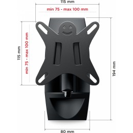 Кронштейн для телевизора Holder LCDS-5004 металлик 10"-26" макс.25кг настенный поворот и наклон