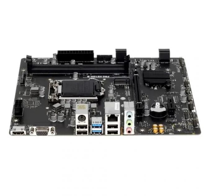 Материнская плата MSI PRO H510M-B Soc-1200 Intel H470 2xDDR4 mATX AC`97 8ch(7.1) GbLAN+VGA+HDMI (Supports 10th Gen only)
