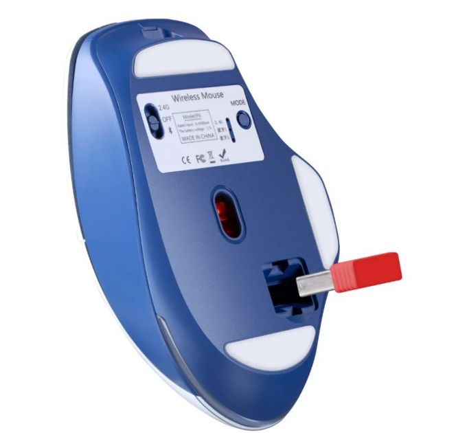 Мышь беспроводная Defender Tisa GM-126 белый/синий, 1600 dpi, радиоканал, Bluetooth, USB, кнопки - 6