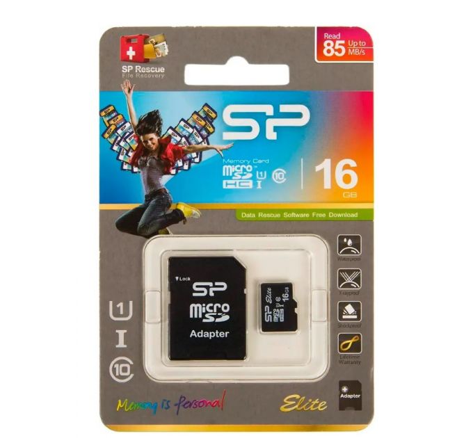 Флеш карта microSD 16GB Silicon Power Elite microSDHC Class 10 UHS-I