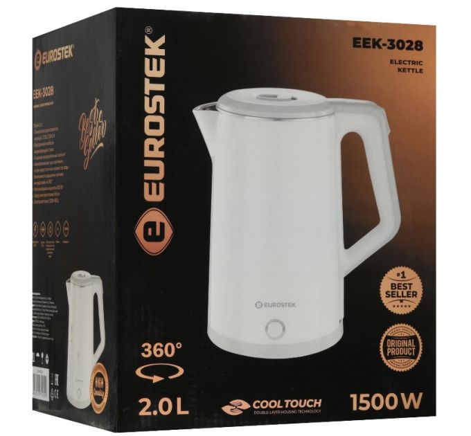 Чайник EUROSTEK EEK-3028, 2 л, Белый